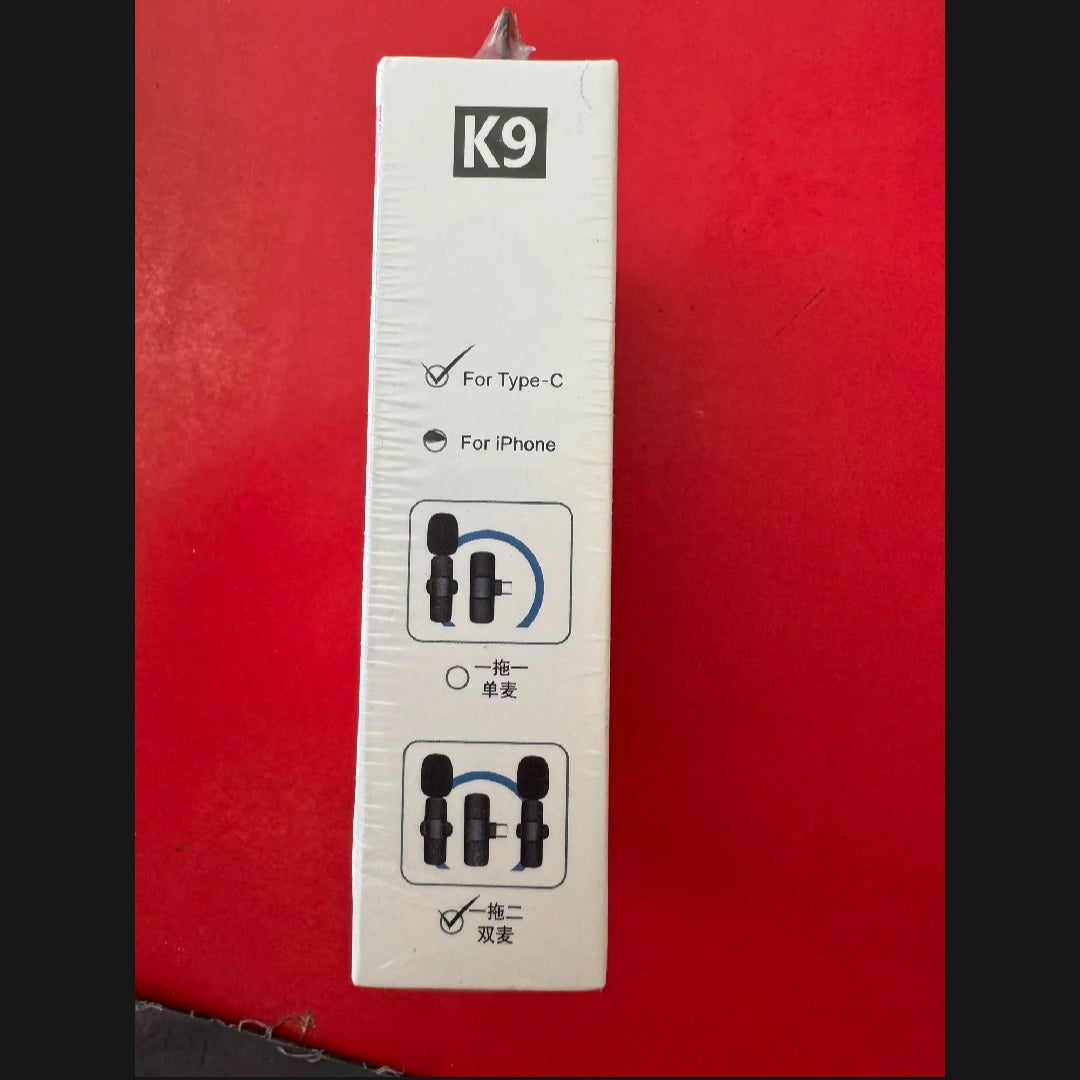 K9 Original Wireless Microphone | iphone + CType Both Connecters